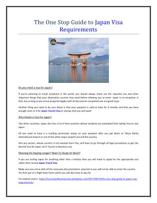 The One Stop Guide to Japan Visa Requirements