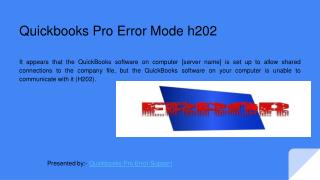 Quickbooks Pro Error mode h202