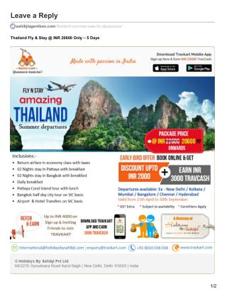 Thailand Tour Packages - Fix Departures