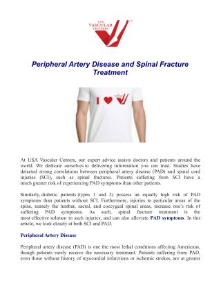 Peripheral Artery Disease and Spinal Fracture Treatment