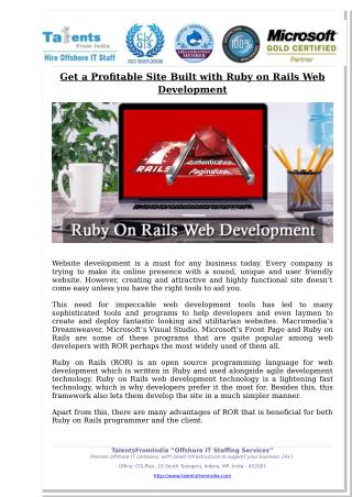 Get a Profitable Site Built with Ruby on Rails Web Development!