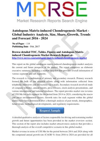 Chondrogenesis Market Analyzes the Current and Future Prospects of the Market.