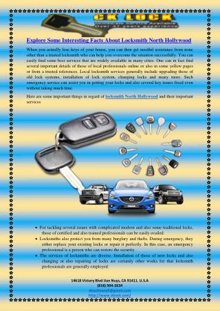 Explore Some Interesting Facts About Locksmith North Hollywood
