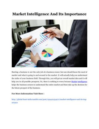 Market Intelligence And Its Importance