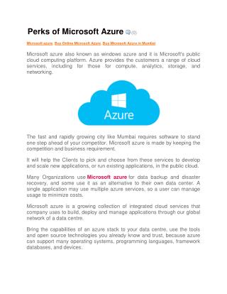 Perks of Microsoft Azure