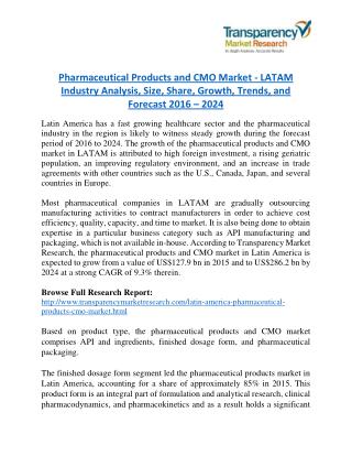 Pharmaceutical Products and CMO Market - Positive long-term growth outlook 2024