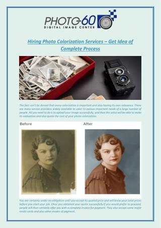 Hiring Photo Colorization Services – Get Idea of Complete Process