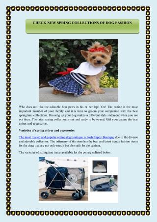 CHECK NEW SPRING COLLECTIONS OF DOG FASHION