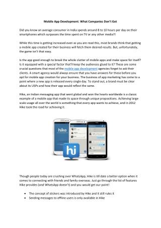 Mobile App Development: What Companies Don’t Get
