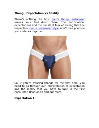 Thong: Expectation vs Reality