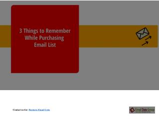 3 factors to be Considered while purchasing email lists