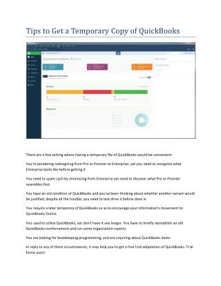 Tips to Get a Temporary Copy of QuickBooks