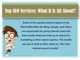 Top SEO Services: What It Is All About?
