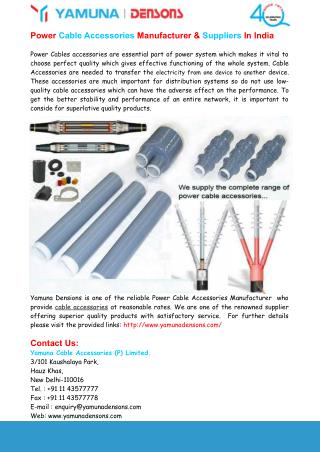 Power Cable Accessories Manufacturer & Suppliers In India