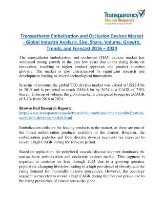 Transcatheter Embolization and Occlusion Devices Market - Positive long-term growth outlook 2024