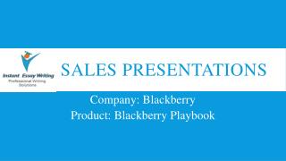 Sample PPT on Sales Presentations by Instant Essay Writing