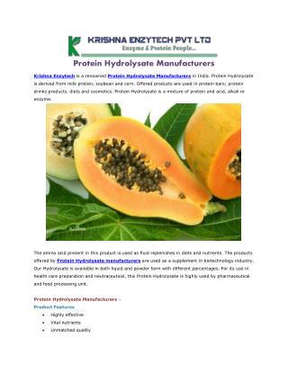 Protein Hydrolysate Manufacturers