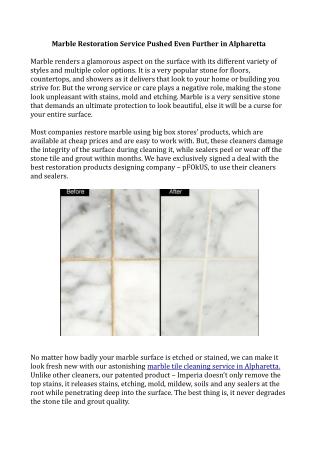 Marble Tile and Grout Restoration in Alpharetta