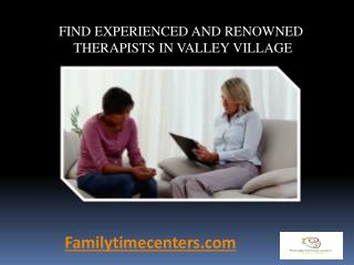 FIND EXPERIENCED AND RENOWNED  THERAPISTS IN VALLEY VILLAGE