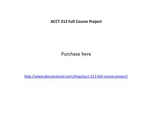 ACCT 212 Week 8 Final Exam