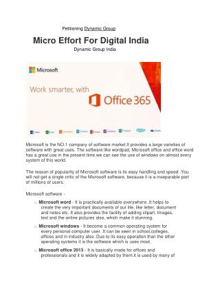 Micro Effort For Digital India
