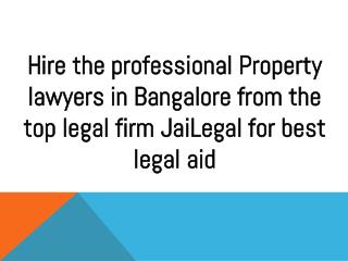 Property lawyers in Bangalore