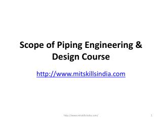 Scope of Piping Engineering & Design Course