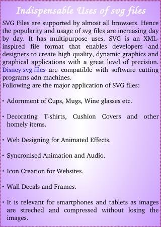 Indispensable Uses of svg files