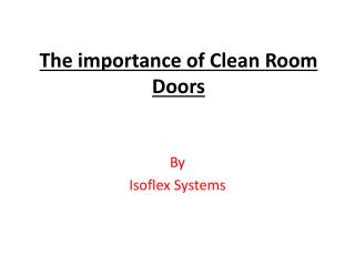 Clean Room Doors