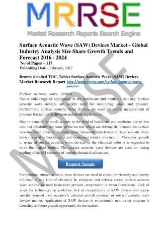 Surface Acoustic Wave Devices are Widely Used for Monitoring Strain and Pressure