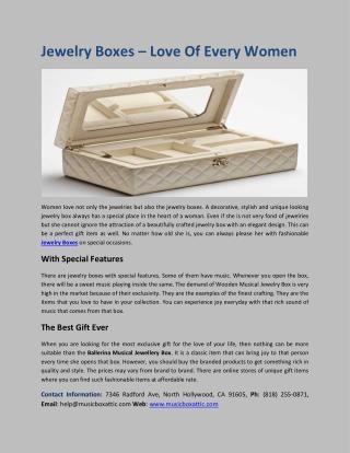 Jewelry Boxes – Love Of Every Women