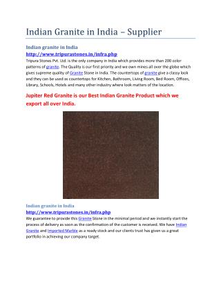 Indian Granite in India – Supplier