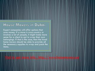 House Movers in Dubai