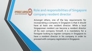 Role and responsibilities of Singapore company resident director