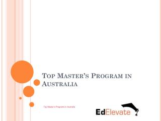 Top Master’s Programs in Australia