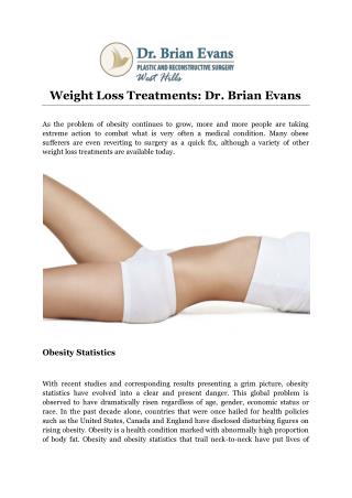 Weight Loss Treatments: Dr. Brian Evans