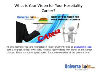 What is Your Vision for Your Hospitality Career?