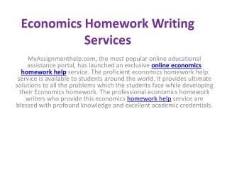 Economics Homework Writing Services