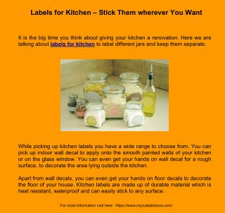 Labels for Kitchen – Stick Them wherever You Want