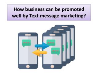 How business can be promoted well by Text message marketing?
