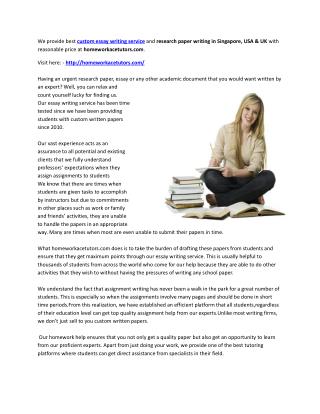 Custom Essay Writing Service | Research Paper USA, UK, Singapore