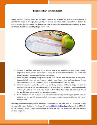 Best Diet Consultant in Chandigarh