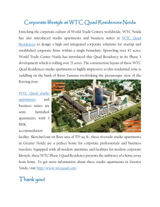 WTC The Quad business suites in Greater Noida