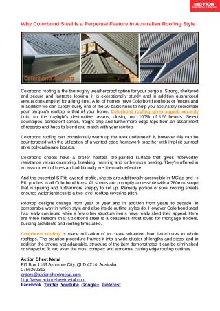 Colorbond Roofing Suits Your Eco Friendly Home