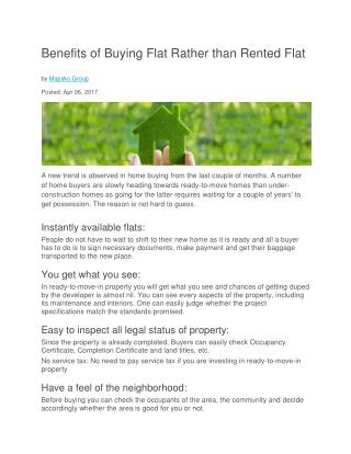 Benefits of Buying Flat Rather than Rented Flat