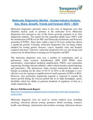 Molecular Diagnostics Market Research Report Forecast to 2023