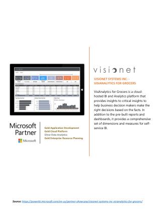 Visionet Systems Inc. – VisiAnalytics for Grocers