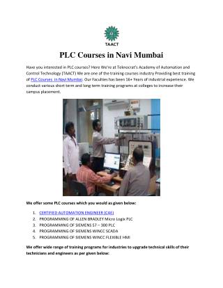 PLC Courses in Navi Mumbai