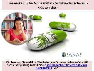 Sachkundenachweis Freiverkäufliche Arzneimittel