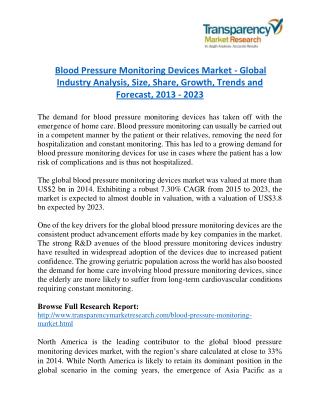 Blood Pressure Monitoring Devices Market Research Report Forecast to 2023